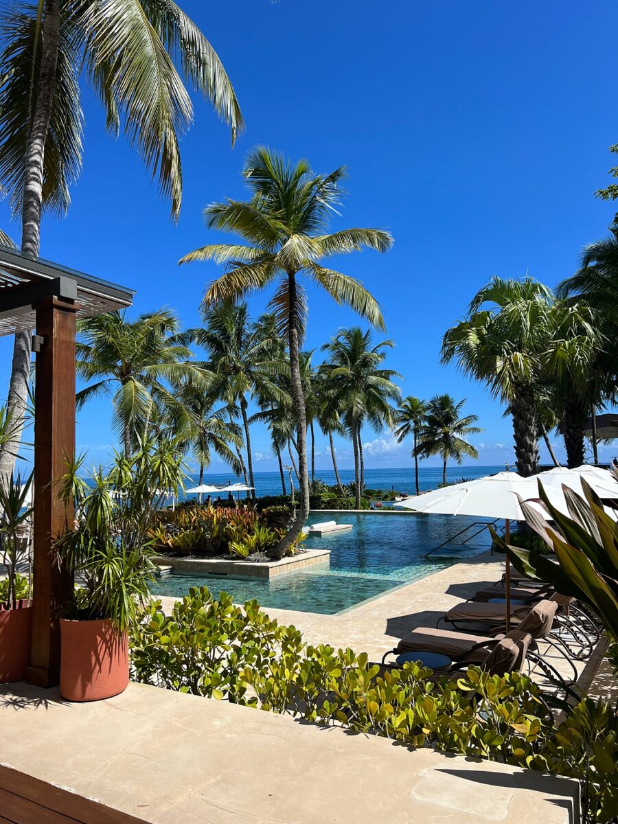 Palm trees, sun and sand, coastal resort getaway, Travel advisor for couples and families. The Ritz Carlton Reserve Dorado Beach, Puerto Rico
