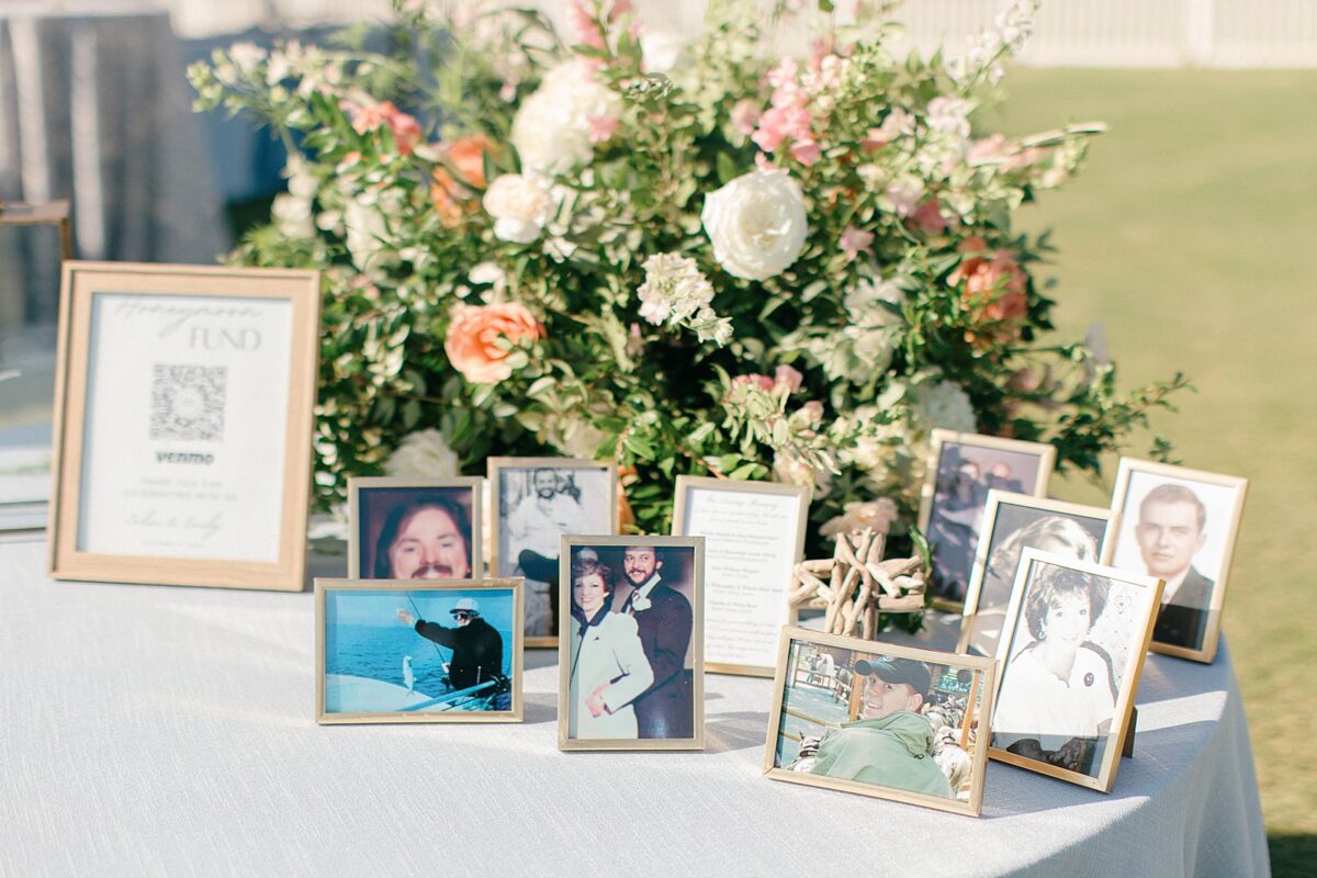 Memory table at a Summer Coastal Wedding 