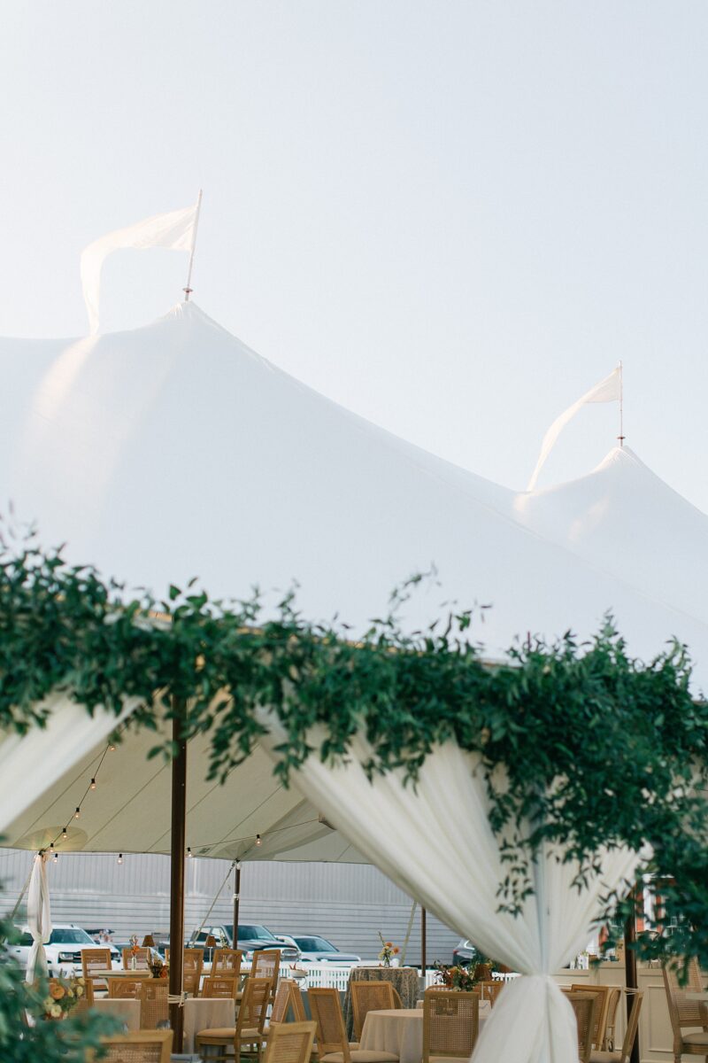 White Sail Cloth tent for Wedding Reception by Brittanie Raquel Events 