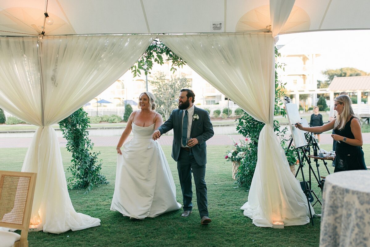 Summer Wedding Outside Reception on the Nc Coast 