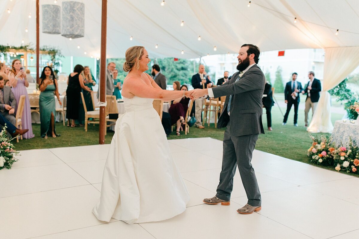 First dance at a Coastal Wedding Reception. 