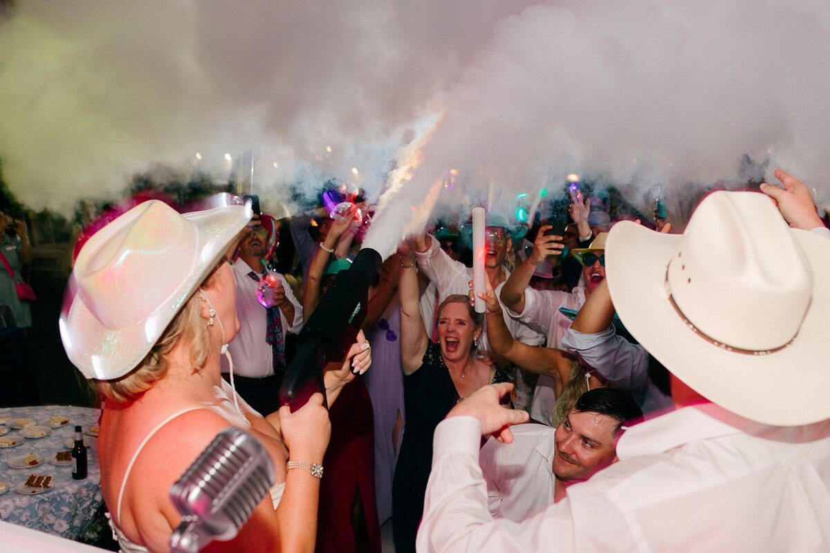 Late night party at a wedding reception in north carolina 