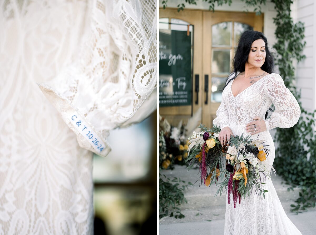 Fall florals, deep purple, yellow, and white bouquet. Wedding Planned by Brittanie Raquel Events 