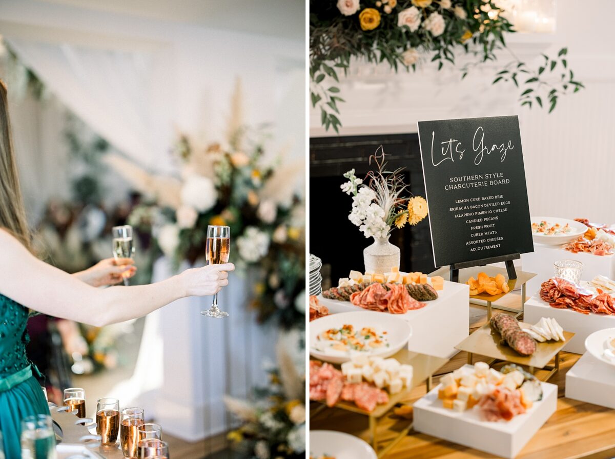 Southern Style charcuterie board at a fall wedding in Carolina Beach, NC. Wedding by Brittanie Raquel events. 