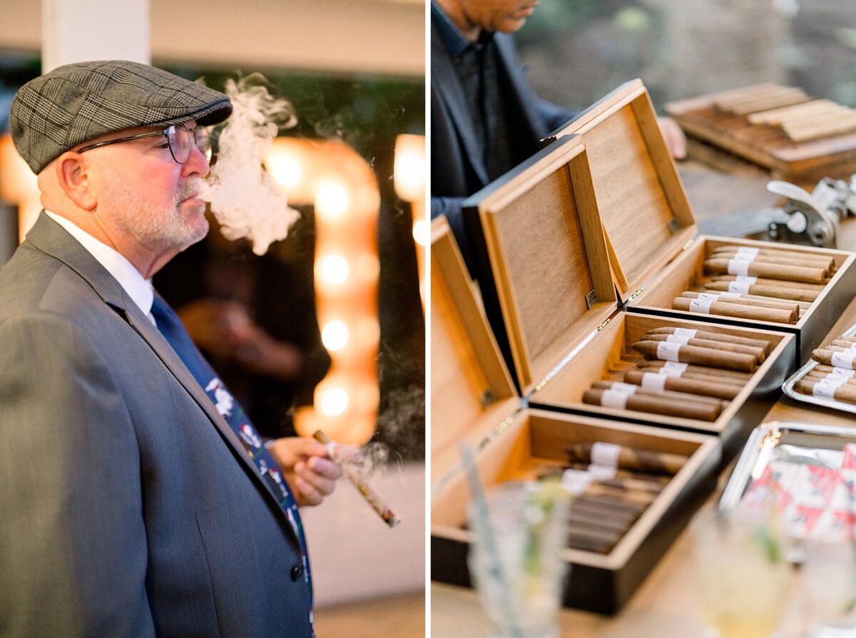 Custom Cigar roller and Cigar party favors for a wedding reception in Carolina Beach, NC. Planned by Brittanie Raquel Events.