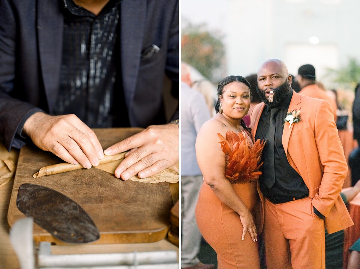 Custom cigar roller for a fall beach wedding in Carolina Beach, NC. Planned and designed by Brittanie Raquel Events. 