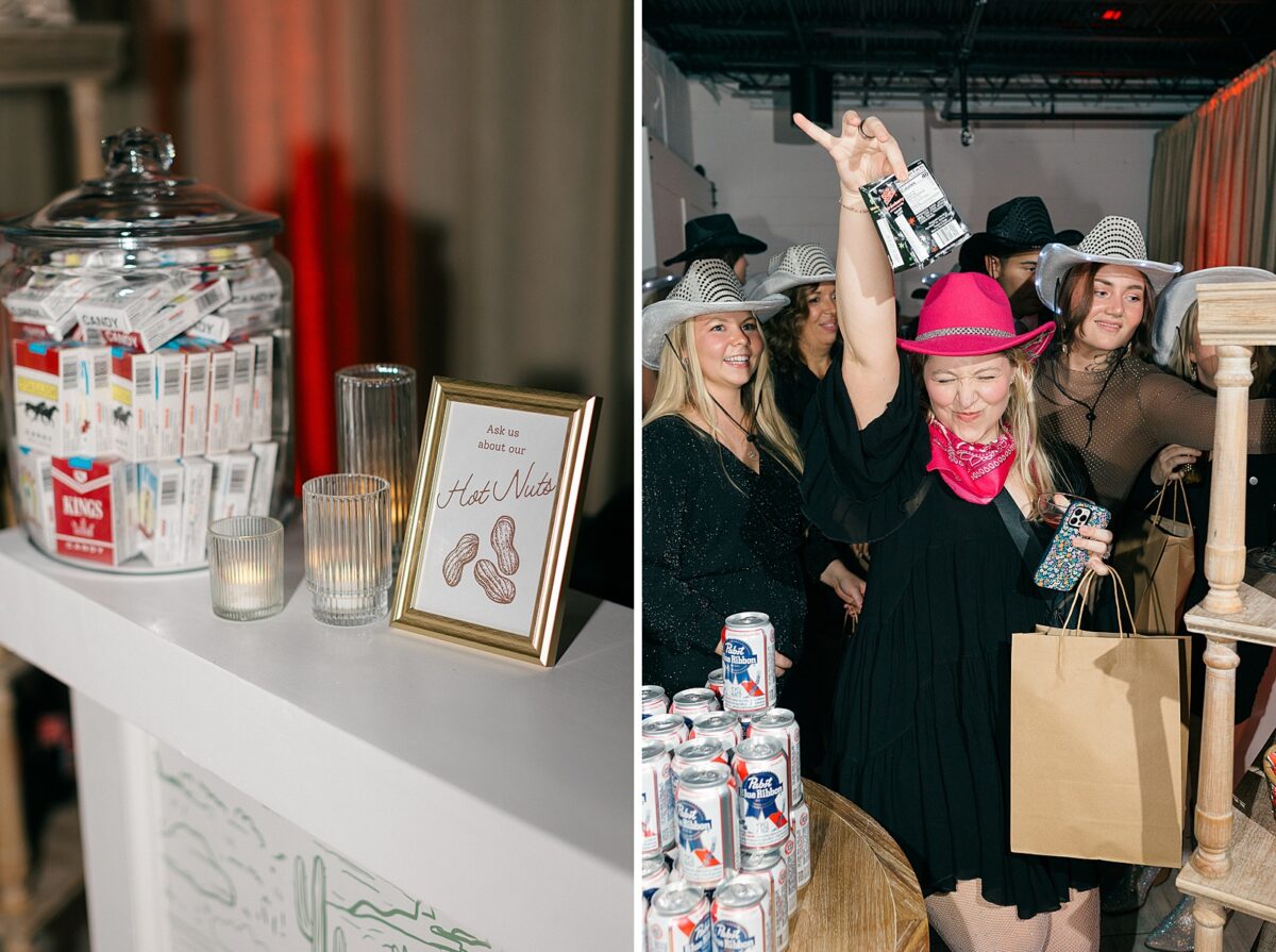 A late night party favor guest experience designed by Brittanie Raquel Events for a Rodeo Disco themed event. 
