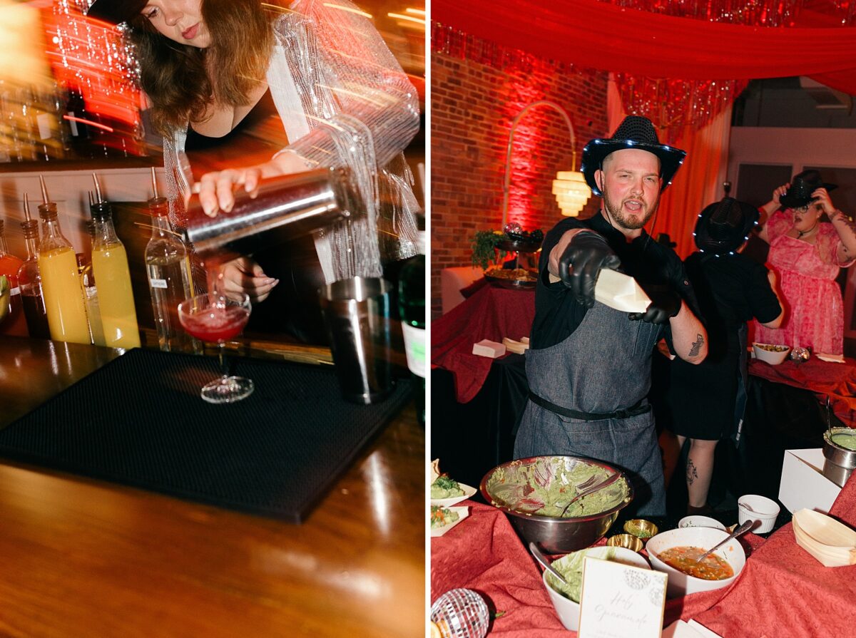 Cocktail and appetizer bar for the Disco Rodeo event at The Elia in Downtown Wilmington, NC