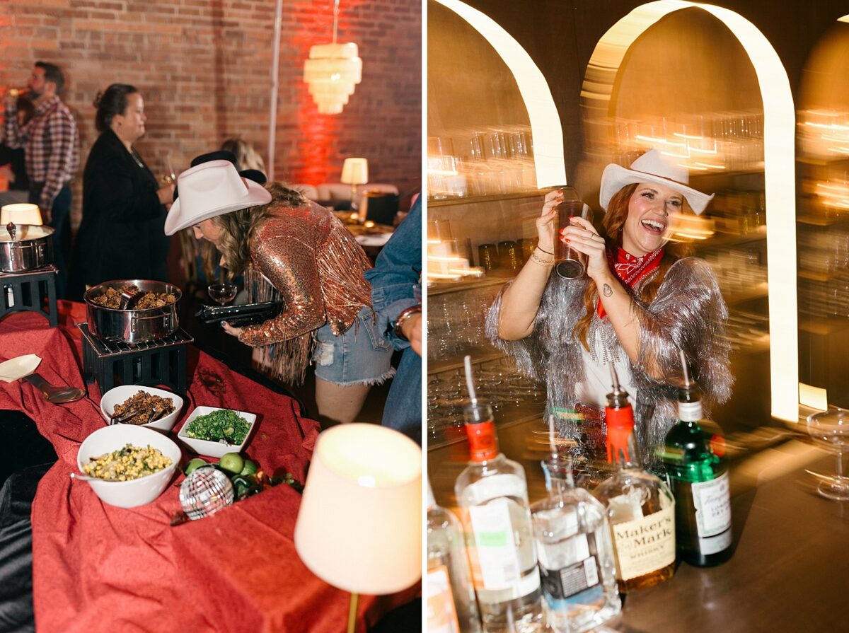 Western themed cocktail and appetizer bar at The Elia in Wilmington, NC. 