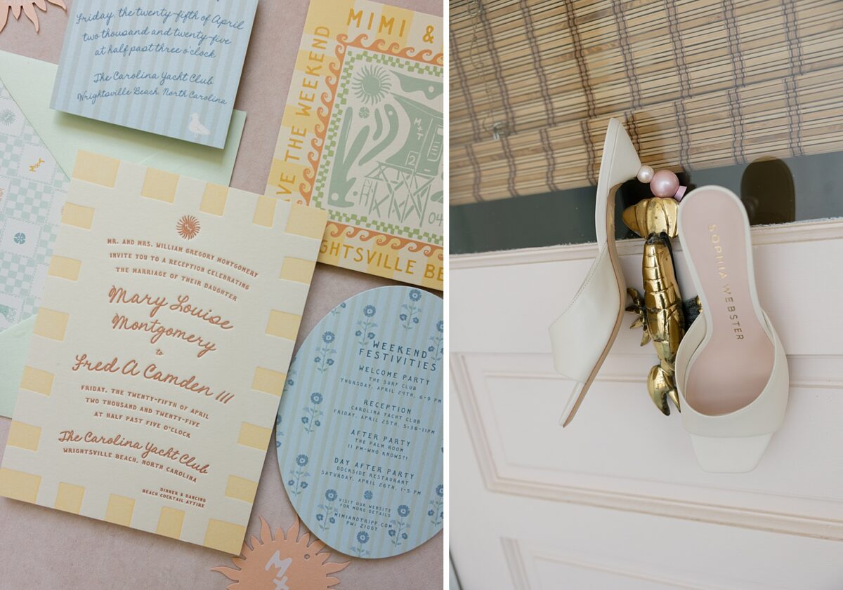 Pastel Yellow, Green, and Blue Beach Wedding at The Carolina Yacht Club. Wedding by Brittanie Raquel Events. 