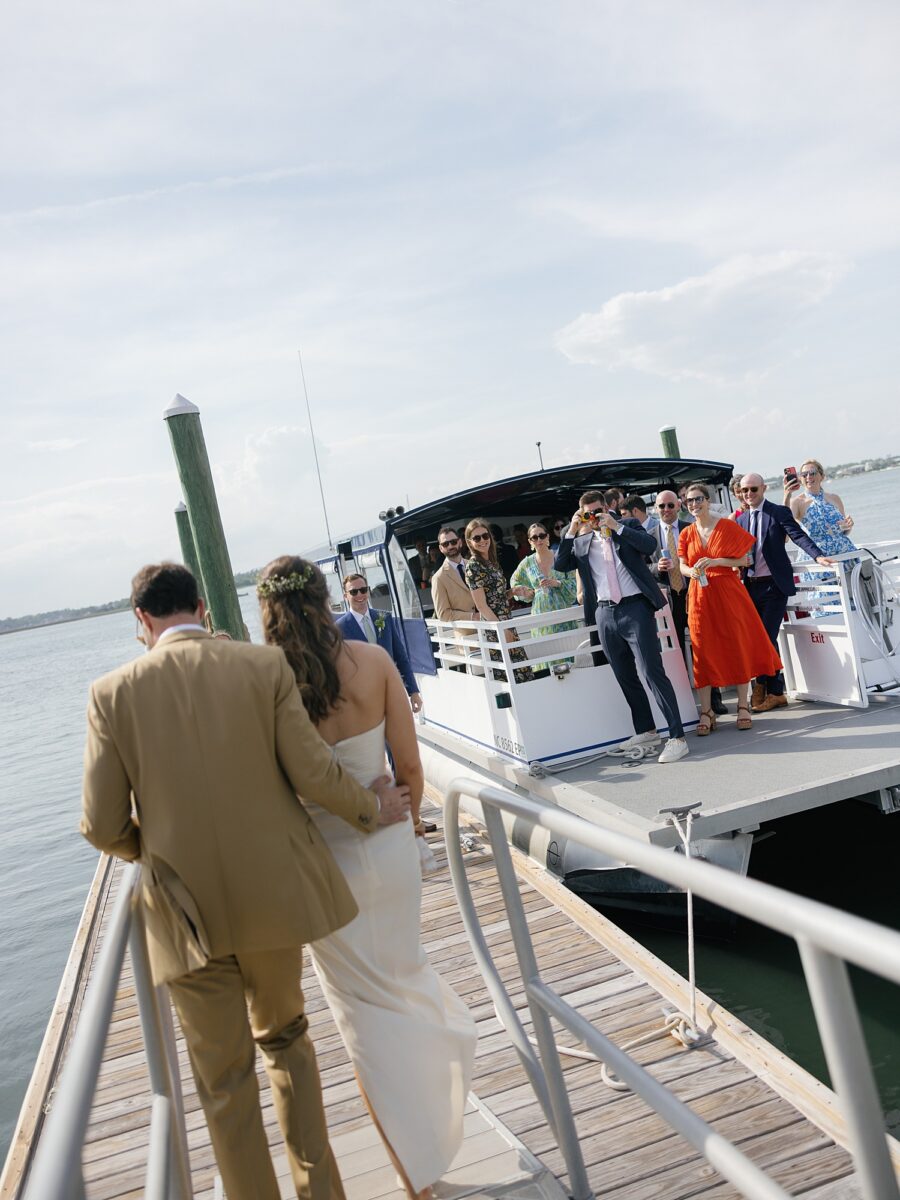 Floating Cocktail Hour for a Wrightsville Beach, NC Wedding. Event by Brittanie Raquel Events. 