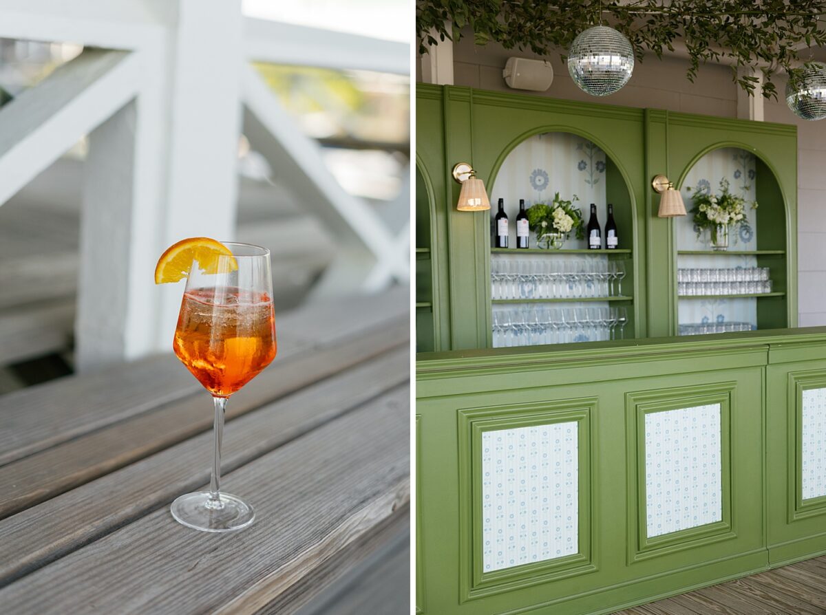 Summer Cocktails and a Custom Bar for a Carolina Yacht Club Wedding in North Carolina. Event by Brittanie Raquel. 