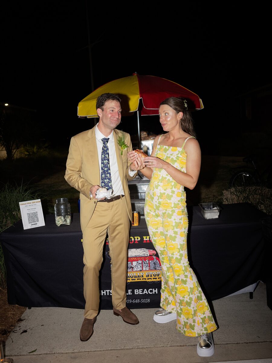 Late Night Trolly Stop Hotdog Vendor. Carolina Yacht Club Wedding by Brittanie Raquel Events. 