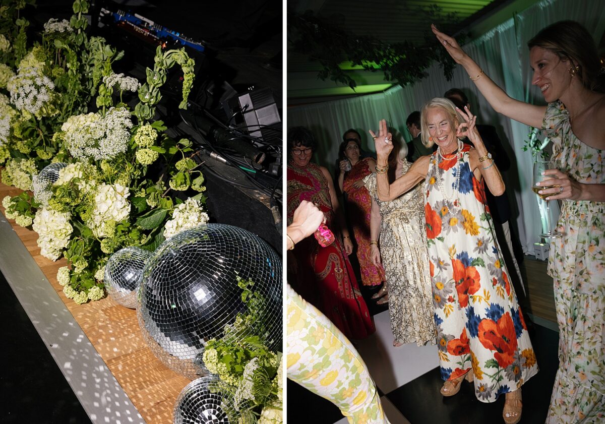 Disco Coastal Wedding Reception on Wrightsville Beach, NC. Wedding by Brittanie Raquel Events. 