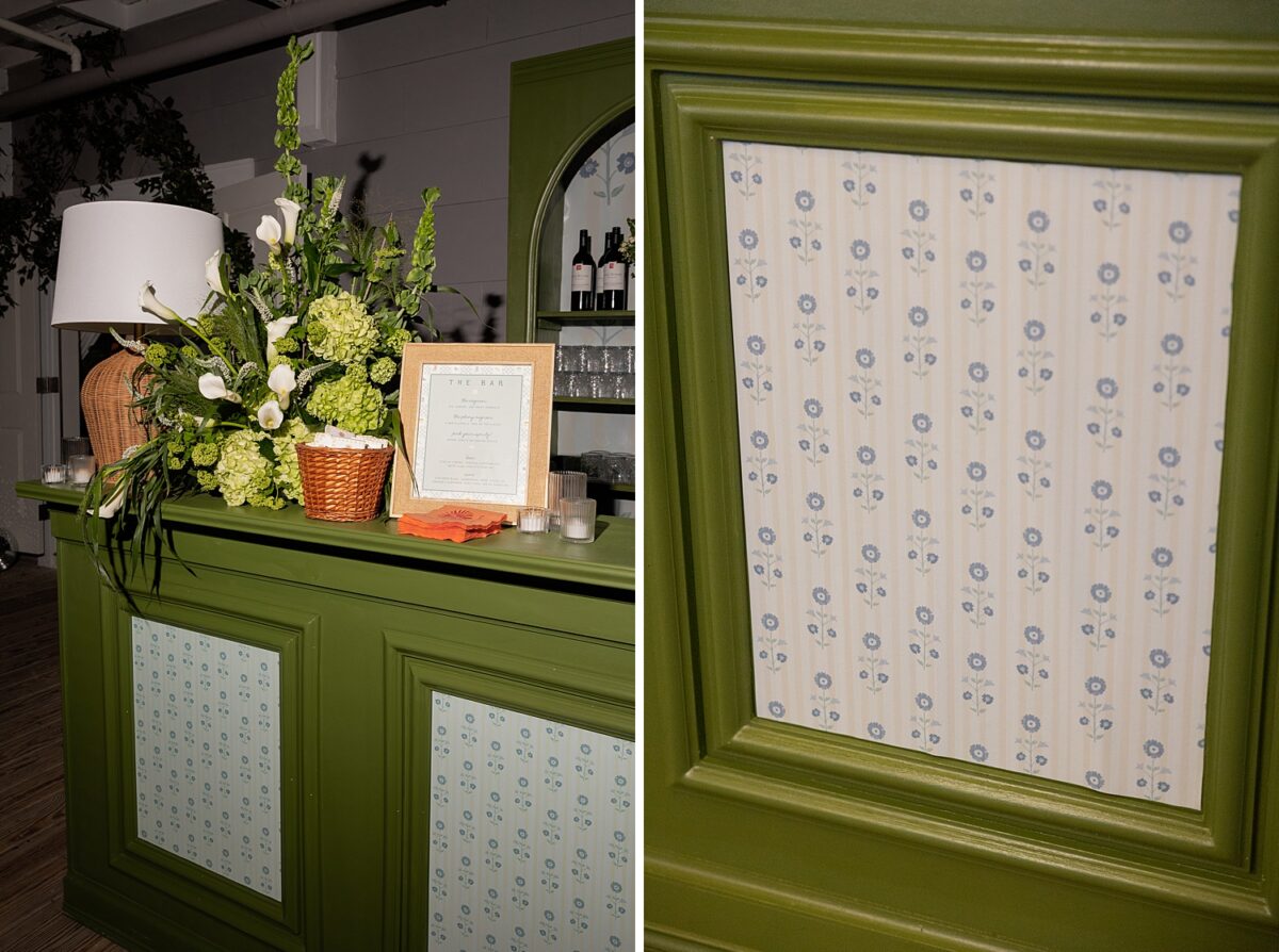 Custom-Designed and Patterned Pop-up Bar by Brittanie Raquel Events. 