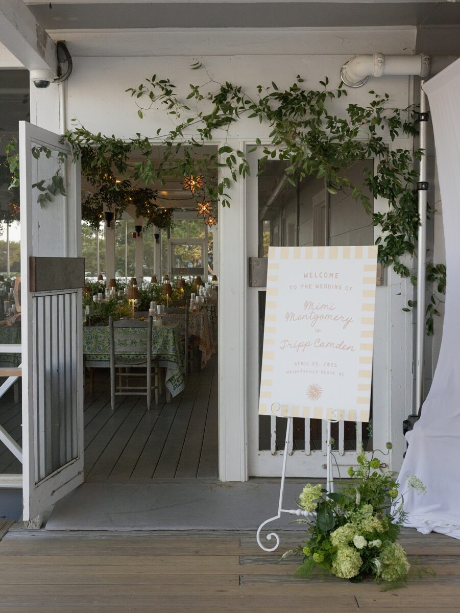 A summer wedding reception at The Carolina Yacht Club in Wrightsville Beach, NC. Designed by Brittanie Raquel Events. 