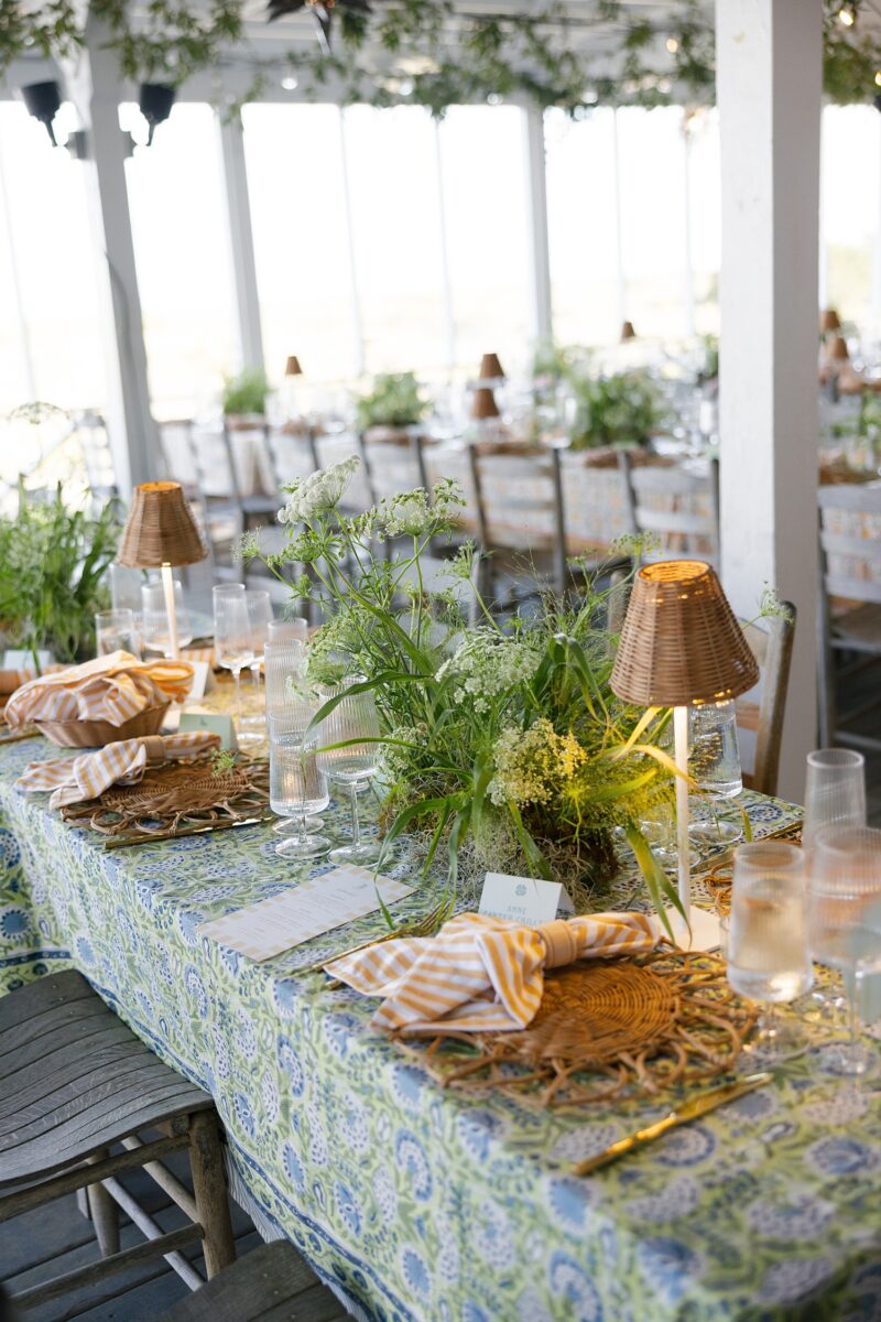 A White and Green Floral Arrangement for an Italian Garden Themed Wedding Reception by Brittanie Raquel Events. 